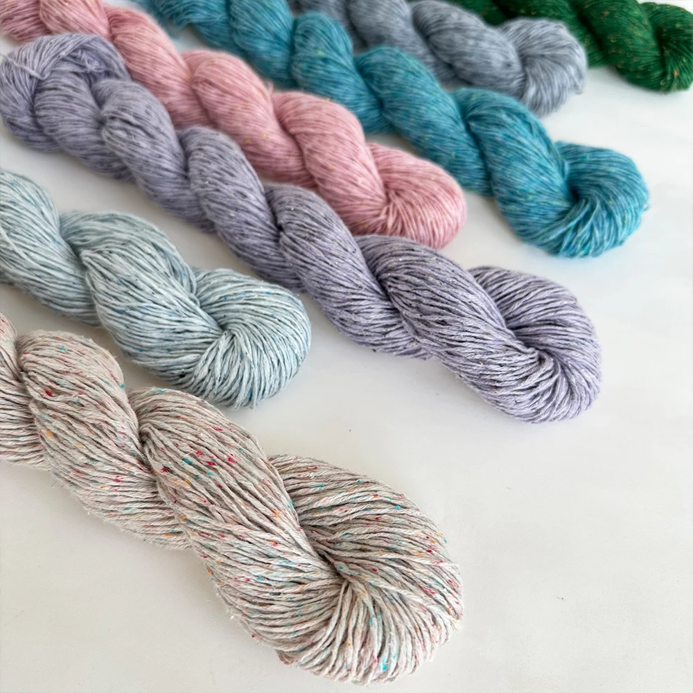 New  1*50g hank Lotus Hand Silk Cotton Linen Spring Summer Yarn 4