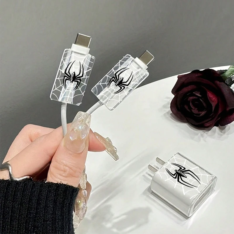 Charger Spider Case for Apple iPhone Data Wire Winder Cable Protectors Port 18W 20W 1Set cable protector cable wire protector charger protective cover charger protector charger protective case phone adapter protector