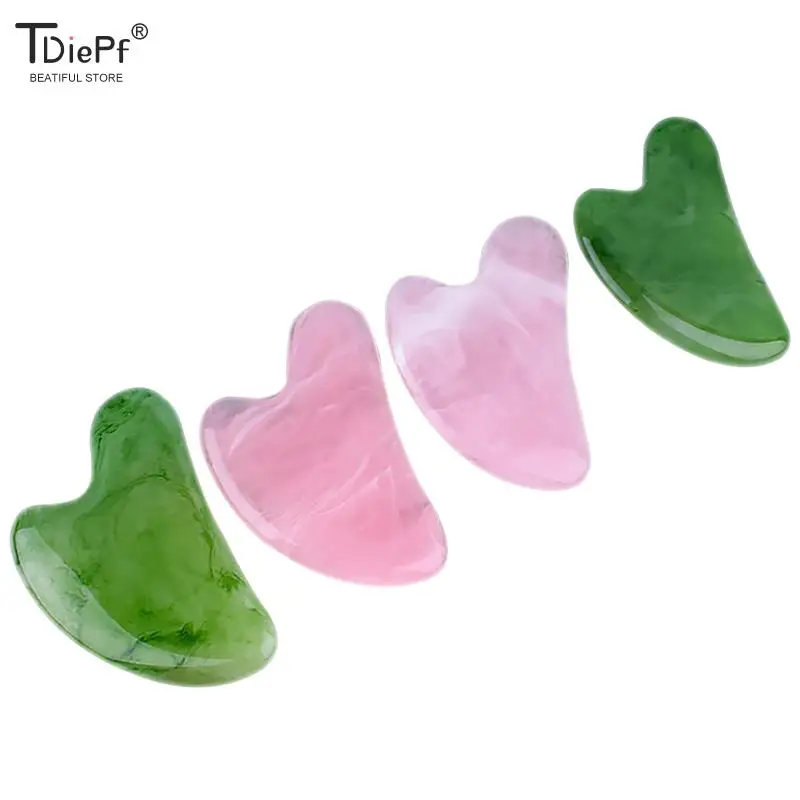 Natural Resin Gua Sha Scraper Board Massage Jade Guasha Stone For Chin Neck Face Lifting Wrinkle Remover SPA Beauty Care Tool
