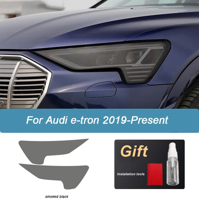 

Transparent Black TPU Car Headlight Protective Film Sticker For Audi etron 55 50 2019-Present Headlamp Restoration Accessories