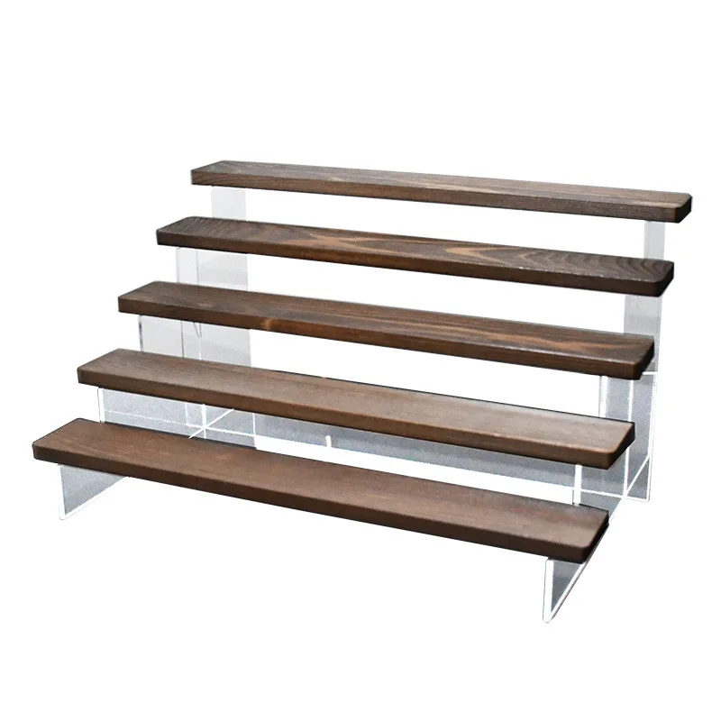 Espositore In Acrilico Riser Shelf Organizer Storage Supporto In Legno Per Smalto Per Unghie, Figure, Olio Essenziale, Profumo, Cupcake, Cosmetici