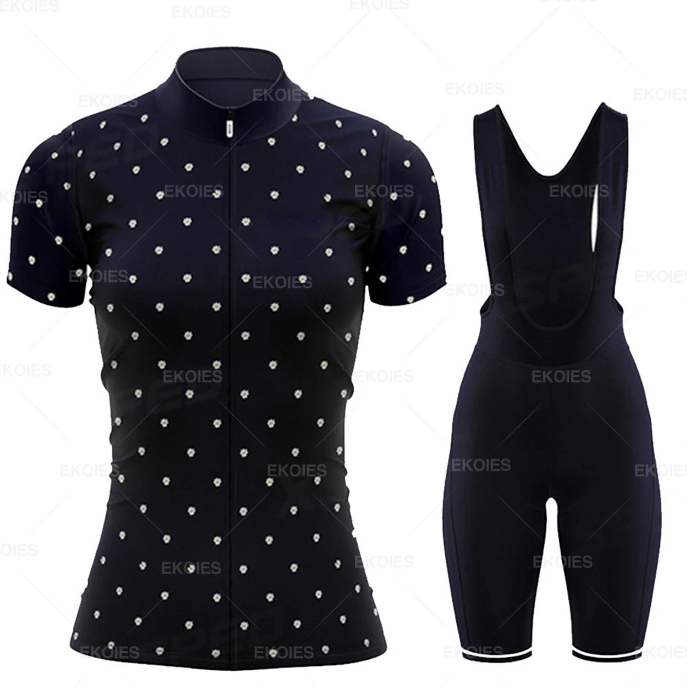 Women Cycling Jersey Bib Pant Set Summer