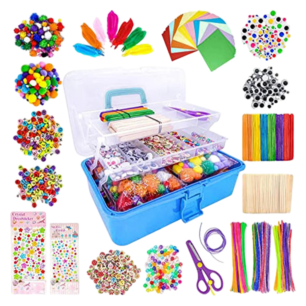 New 1000pcs Complete Art Supplies for Kids Craft Art Kit for Boys Girls  Kindergarten Home Supplies