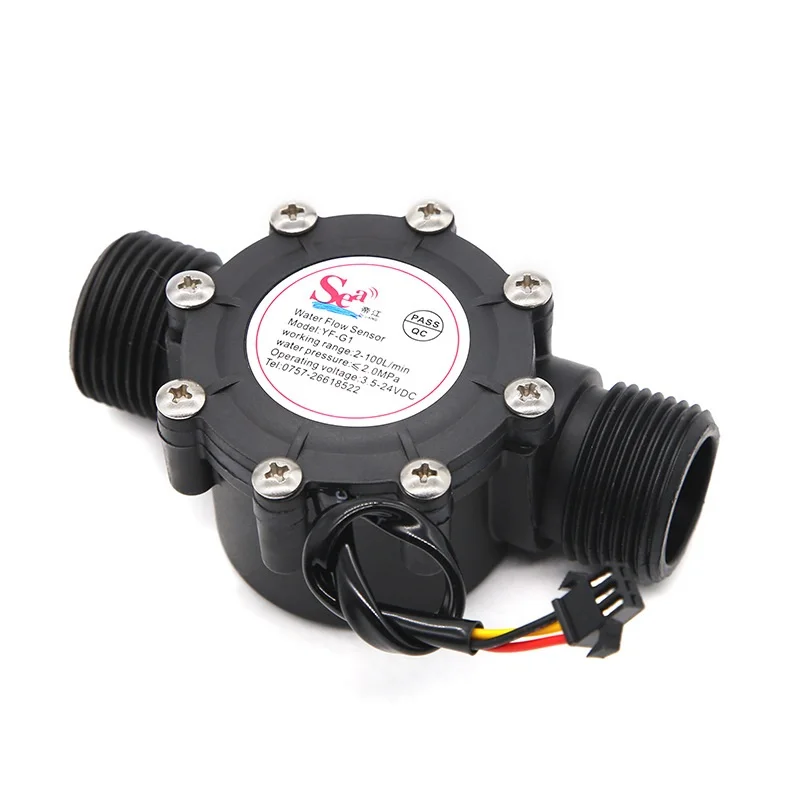 YF-G1 DN25 DC 3.5-24V OD1.3 Inch G1 Water Flow Hall Sensor Flowmeter Liquid Flow Water Pump Controller 2MPa 100L/min