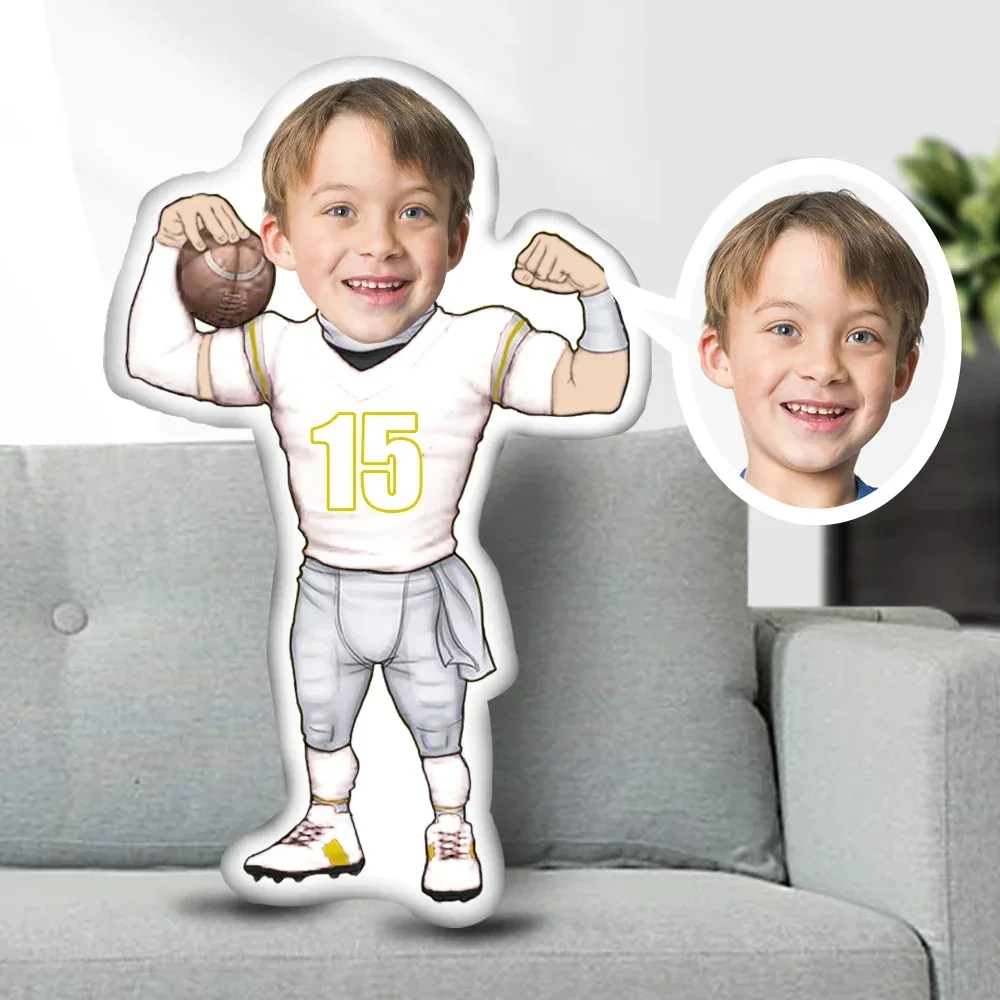 Minime Cuscino Cuscino Bambole Foto Viso Cuscino Personalizzato Creativo Personalizzato Football Americano Sporter Numero 15 Bianco