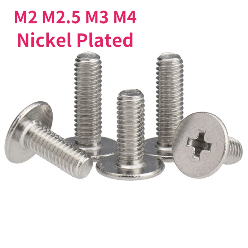 M2M25M3M4NickelPlatedCrossUltraThinFlatWaferHeadBoltLaptopScrews.jpg