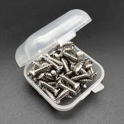 50-Piece Guitar Pickguard Screw Set with Storage Box (Chrome)