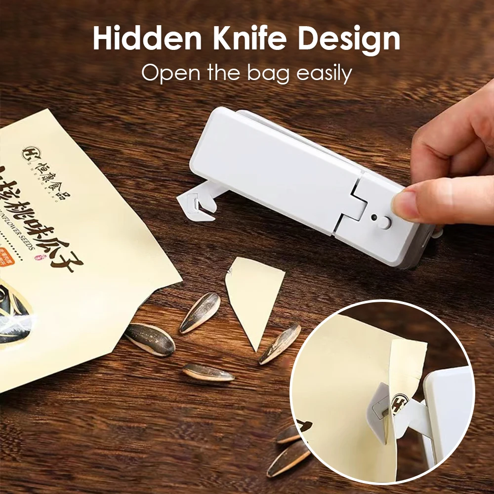 Mini Electric Thermal Plastic Bag Sealer Portable Bag Sealing Machine Hot Bond Food Packaging Sealer Packer USB Rechargeable bag sealer,portable sealing machine