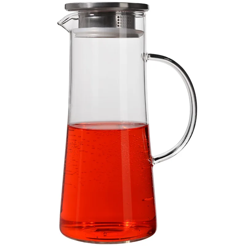 Transparent Heat-Resistant Glass Cold Water Kettle Large Capacity Clear Tea Coffee Pot Flower Tea Set Puer Kettle