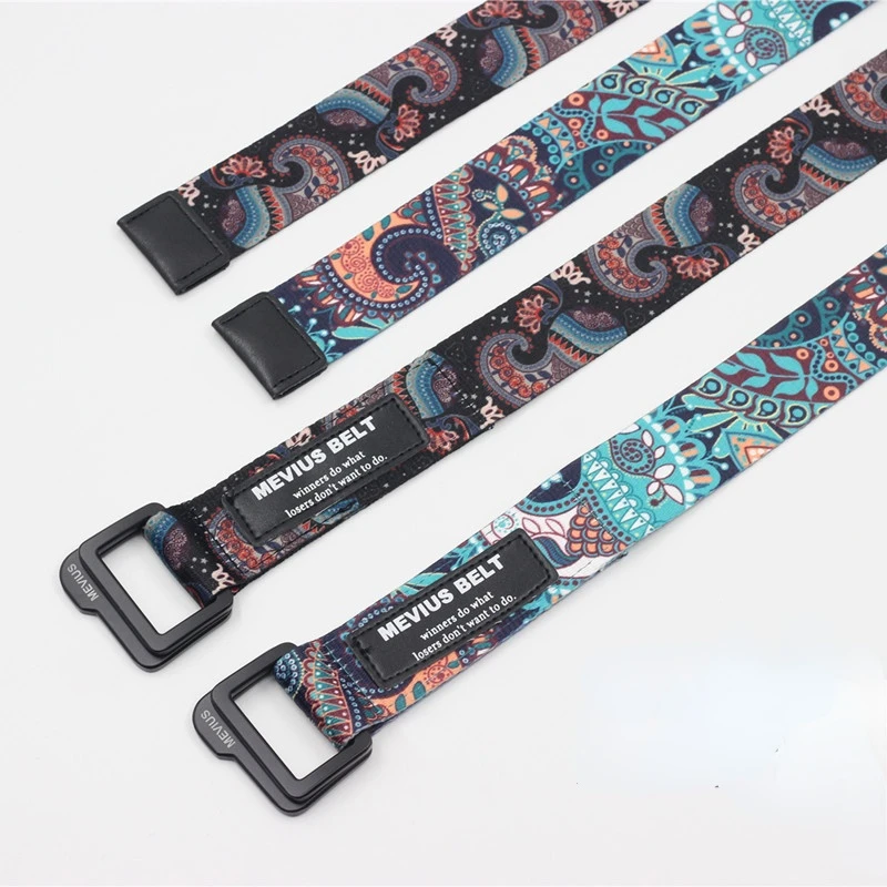 Boho Doppel Schnalle Frauen Gürtel Jeans Leinwand Männer Gürtel Junge Persönlichkeit Sommer Gürtel für Frauen Designer bund Großhandel