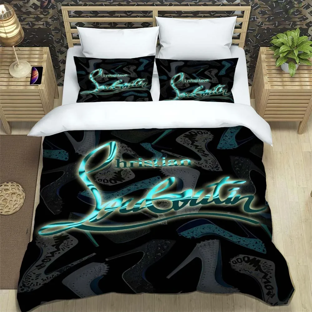C-Christian Louboutin Logo Lenzuolo Copripiumino Biancheria Da Letto Lenzuola Dormitorio Set Biancheria Da Letto In Tre Pezzi Set Biancheria Da Letto 