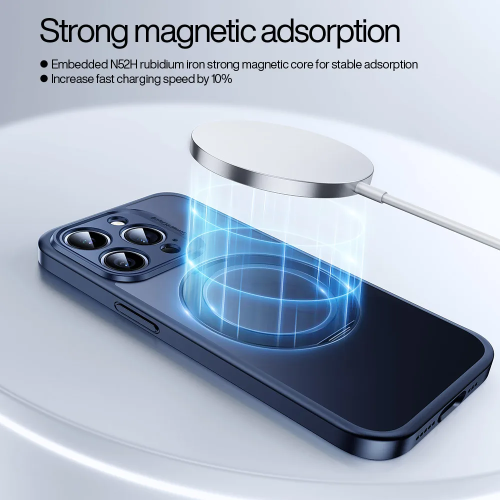 SmartDevil Magnetic Phone Case For iPhone 15 Pro Max 15 Plus 15 Pro Transparent Magsafe Wireless Charging Case Magnet Back Cover 6