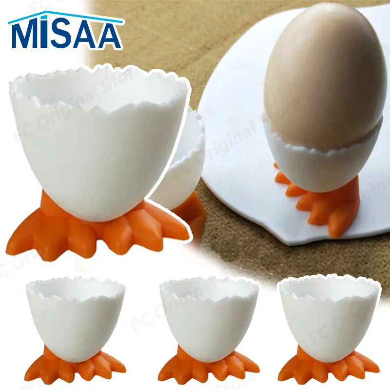1/2/4pc Red Egg Cup Holder Hard Soft Boiled Eggs Holders Cups Creative Egg Cup Opener Separator Boiled Eggs Container Prop