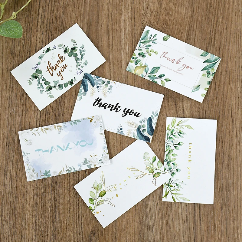 50pcs Thank You Greeting Gift Card for Wedding Party Birthday Decoration Invitation Card Small Business Supplies 9x5.4cm greeting cards thank you cards