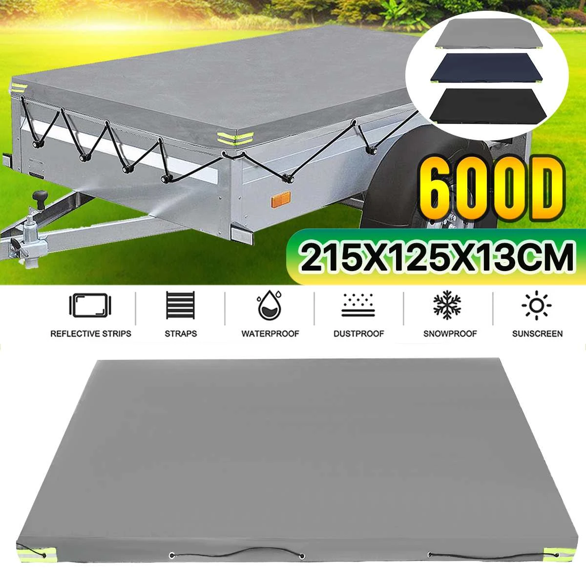215x125x13cm Camper Trailer Cover Waterproof Roof Shelter Canopy