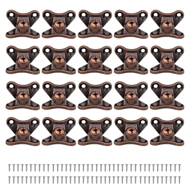 20 Pcs 아연 합금 나비 코너 코드 이동식 코너 버팀대 금속 직각 브래킷 가구 하드웨어 내구성 T5EF