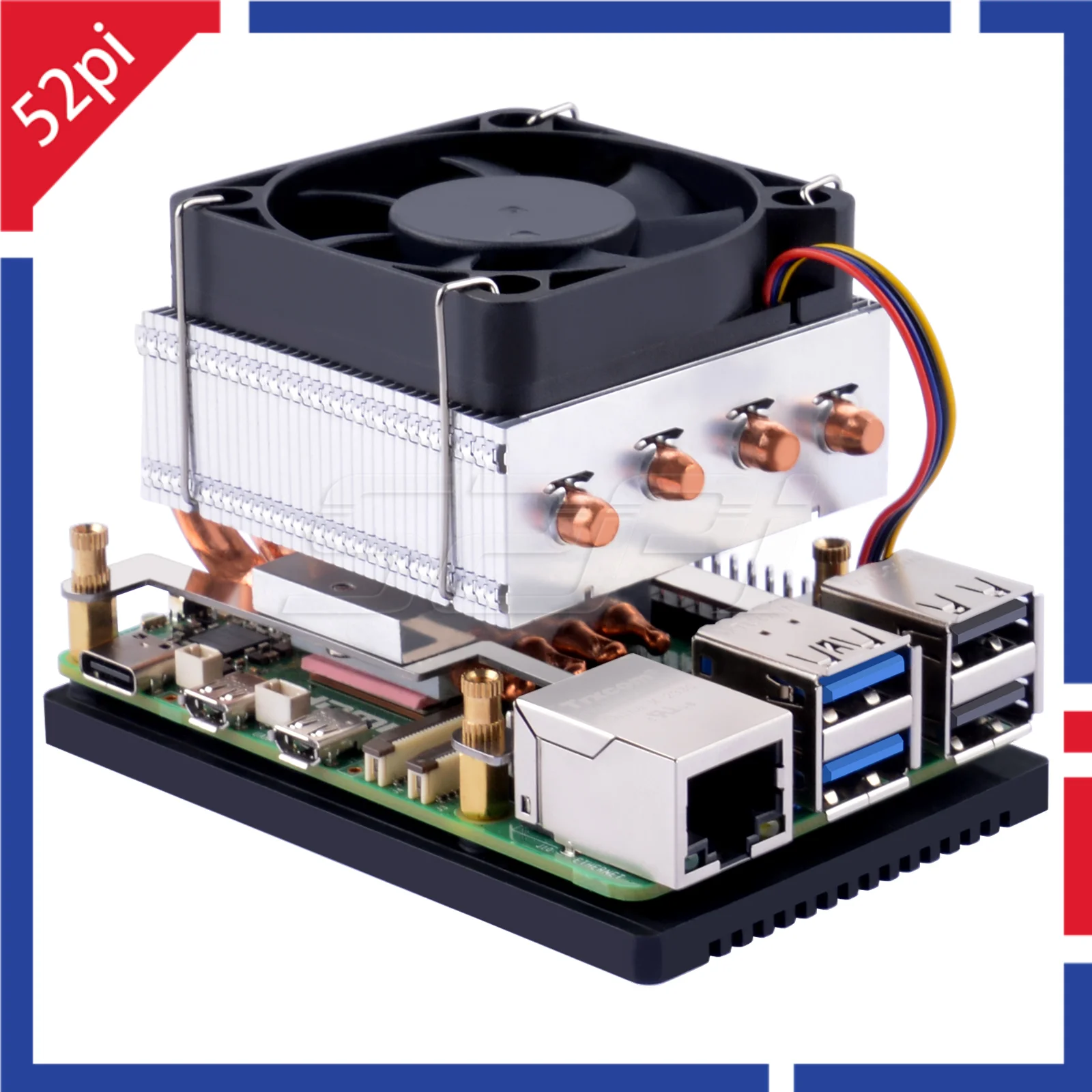 CPU Cooler for Raspberry Pi 5 52Pi Low-Profile Plus