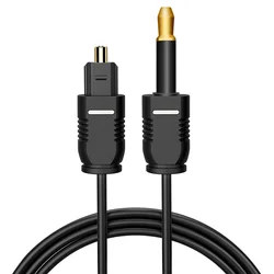 Premium Digital Optical Audio Extension Cable - Toslink to Mini Toslink 3.5mm SPDIF Fiber for Enhanced Sound Quality (Black)