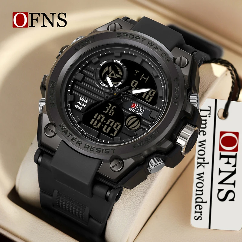 Premium Men's Digital Sports Watch - Waterproof, Shockproof, Army Style