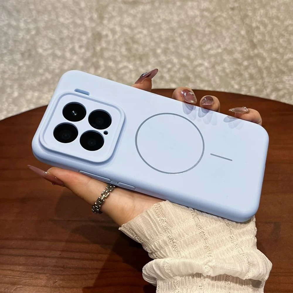 Vibrant Liquid Silicone Shockproof Magnetic Phone Case, Compatible with Magsafe Wireless Chargers
