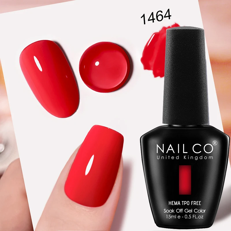 NAILCO Premium Soft Color Gel Polish - Vibrant Semi-Permanent Varnish, HEMA & TPO Free
