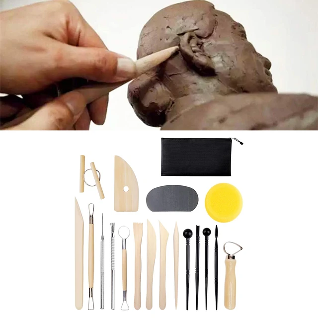 19Pcs kit di strumenti per scultura in argilla, strumenti in ceramica,  strumenti in argilla di plastica