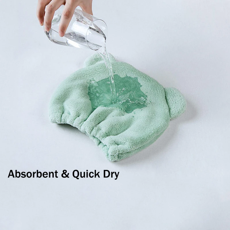 Kids Shower Cap Cute Hair Wrapped Bath Drying Towels Ultra Soft Microfiber Quick Dry Hat Turban For Children Bathroom