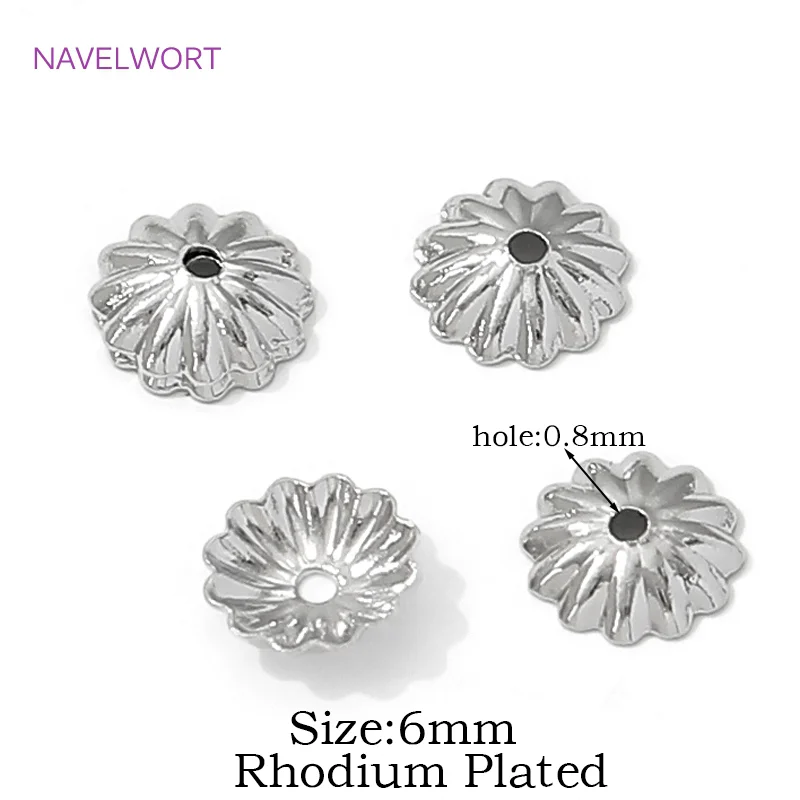 50/100 Stück 18K vergoldete 6mm Spacer Bead Caps Messing Blumenperlenkappen für Schmuckherstellung, Kappen für Perlen, Zubehör für Schmuck – Detail 26