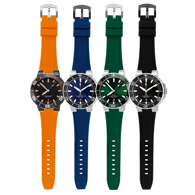 Enhanced Diving Sport Silicone Watch Strap - Modified Convex Rubber Watchband, Men's Waterproof Strap