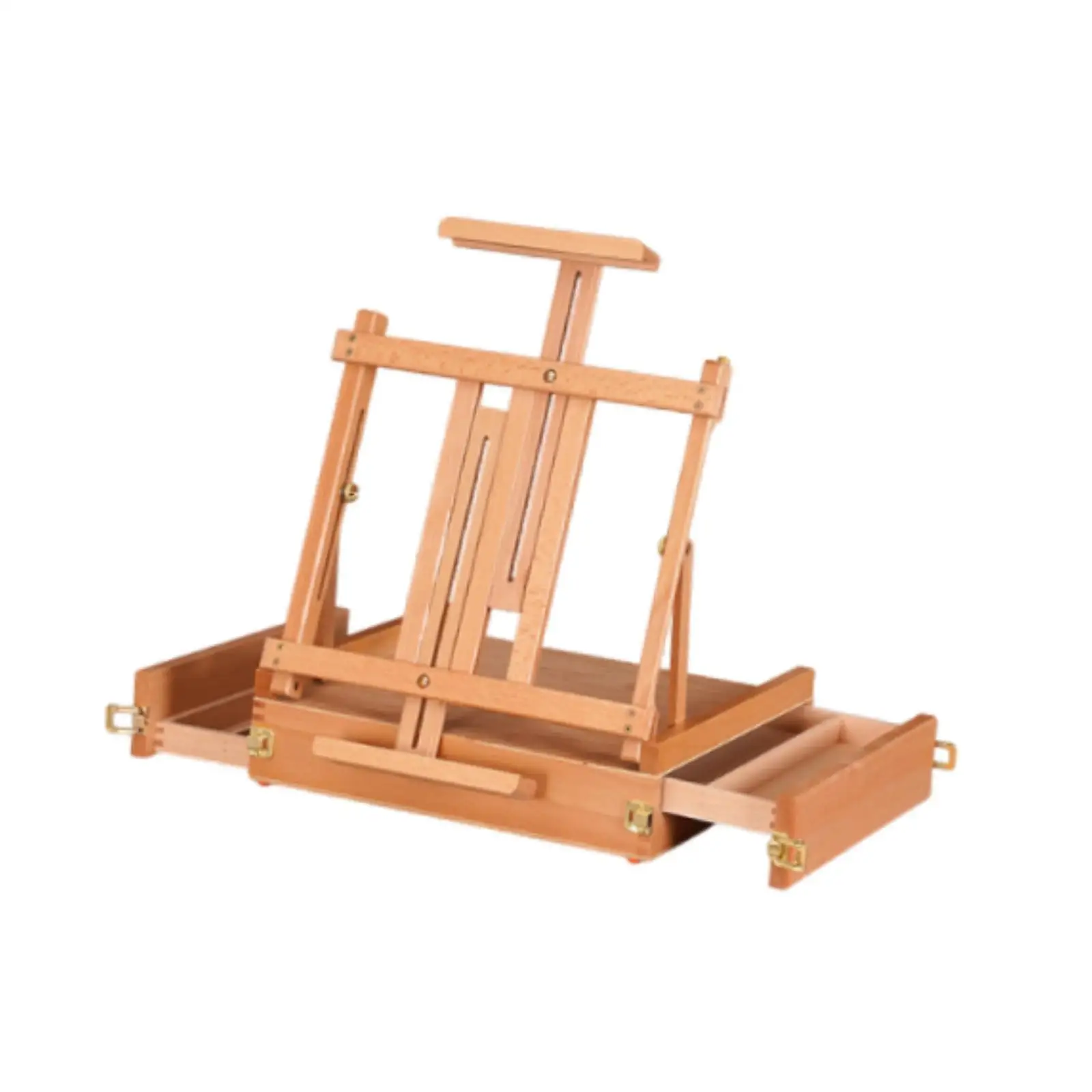 Tabletop Easel with Double Drawers Tabletop Art Supplies Wooden Portable Sketchbox for Calssroom Desk Desktop Painting Artist