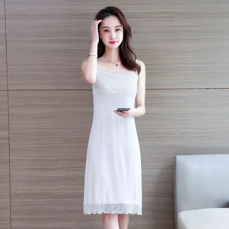 Sexy Slip Bottom Dress MIDI Style Sundress Cultivate One's Moral Integrity Lace Can Be Worn Outside Frock Girl Summertime