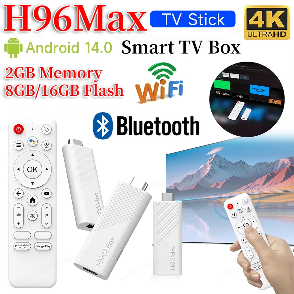 2024 New Android 14.0 H96Max H313 Mini TV Stick Allwinner