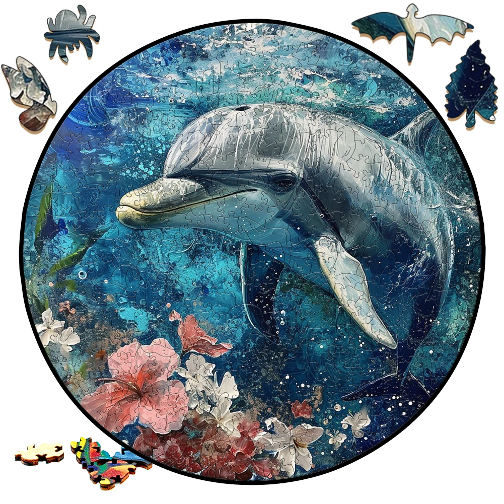 Mysterious Cute Animals Wooden Puzzle For Adults Wooden Crafts Colorful And Round Shaped Animal Puzzle Wood Craft Toys For kids 2