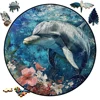 Mysterious Cute Animals Wooden Puzzle For Adults Wooden Crafts Colorful And Round Shaped Animal Puzzle Wood Craft Toys For kids 2