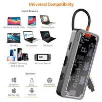 Basix 10 in 1 USB C HUB 4K30Hz Dock Station Type C to HDMI-Compatible RJ45 Ethernet PD100W for MacBook iPad Huawei Sumsang Phone - Image 2