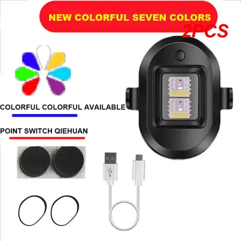 

2PCS Tail Light USB Rechargeable 4/7 Colors MTB Road Bike Rear Light Night Safety Warning Lights Bike Lights Bike