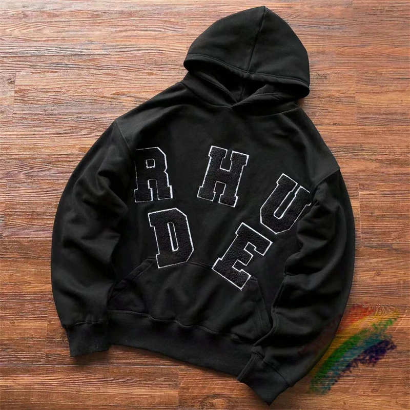 

Rhude Towel Embroidered Logo Hoodie Men Women 1:1 Top Quality Sweatshirts Pullovers Hooded