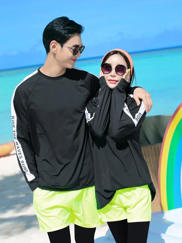 Long Sleeve Rash Guard Men's Women's 3pcs/set Sun UV Protection Quick Dry Swimwear Wetsuit Surfing Fishing Tracksuit Full Body