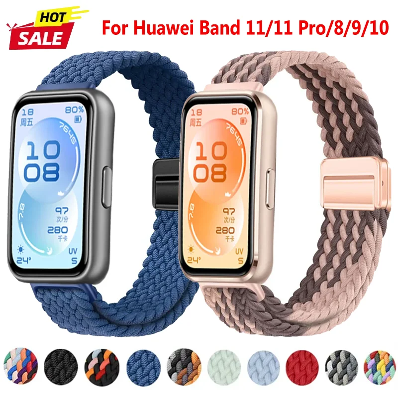 Braided Nylon Loop Strap with Magnetic Buckle - Comfortable Wristband