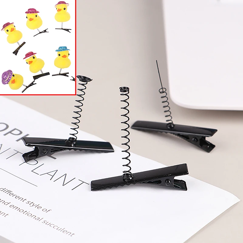 

10Pcs Black Metal Pinch Alligator Hair Clips 40mm With Wire Coil Spring Craft Hairpin For Fashion Party Favor Children Toy