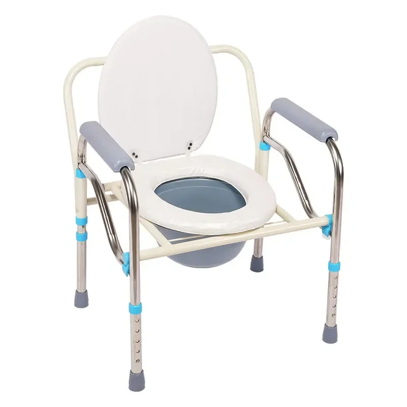 Stainless Steel Multi-Use Stool Chair, Adjustable Elderly Toilet, Pregnant Women Friendly, Disabled Portable Commode 4