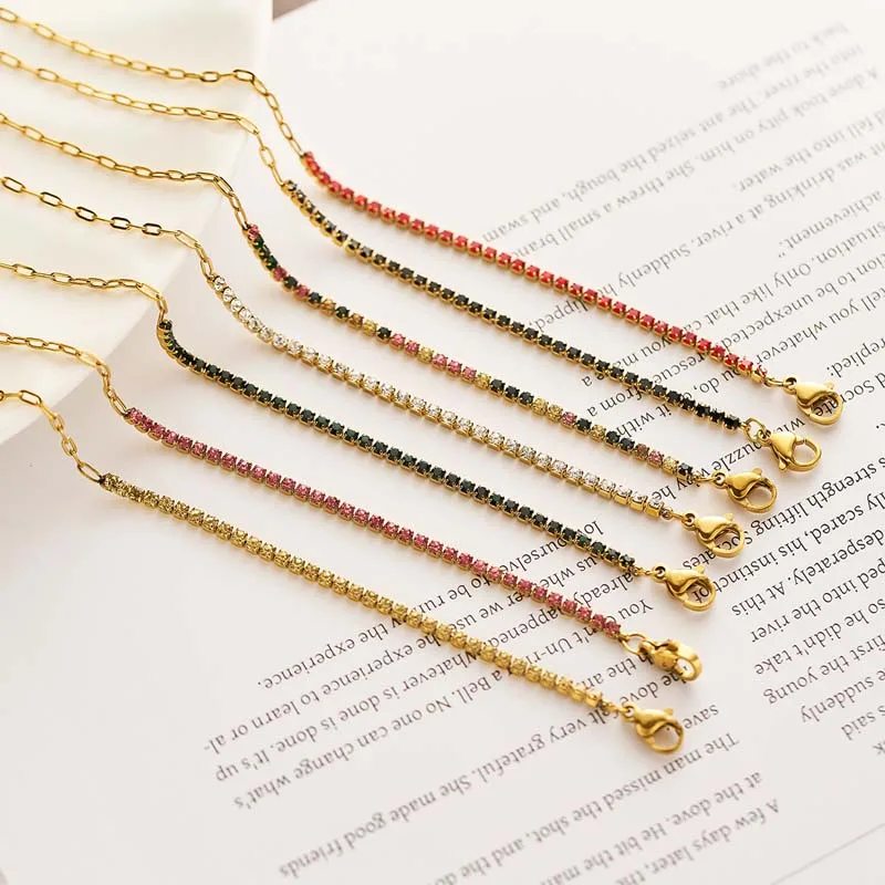 الفاخرة الملونة مكعب زركونيا أساور التنس للنساء ال...