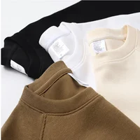 Thickened Fleece Cotton Hoodie Unisex Oversized round Neck Solid Color Couple's Sweatshirt Versatile Autumn Winter New Arrival - Image 2