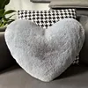 12/17" Faux Rabbit Fur Heart Pillow Decorative Pillows Plush Love Heart Shaped Fluffy Throw Pillow Cushion Valentine's Day Gifts 4