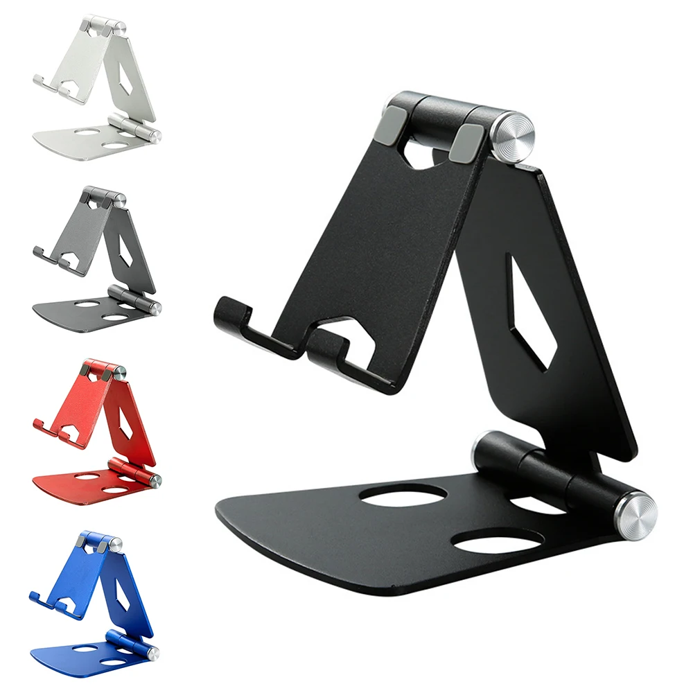 Aluminum Mobile Phone Tablet Portable Adjustable Stand Desktop Folding Lazy Stand 1PC