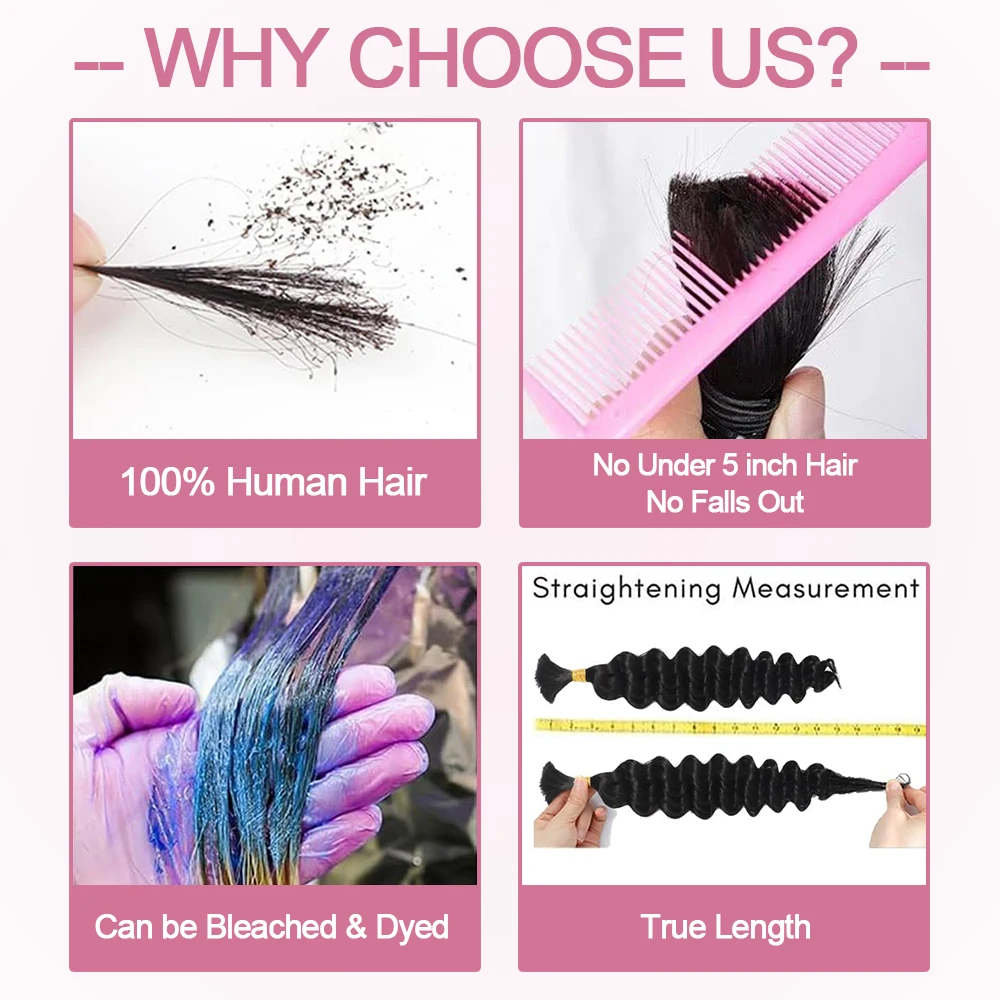 100% Human Hair Boho Braiding 95g Deep Wave Salon Bundles Orange Ginger Burgundy Virgin Hair Heat Resistant Wholesale 10 Bundles 5