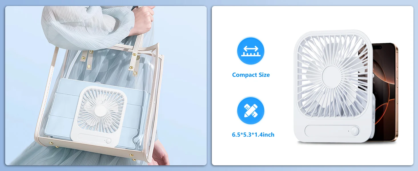 Ultra Thin USB Charging Personal Fan Control Buttons Detail
