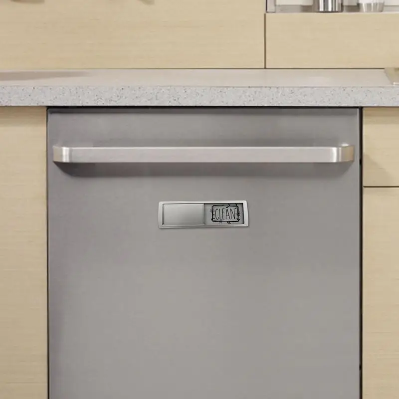 Dishwasher Clean Dirty Sign Stainless Steel Dishwasher Easy to Read Shutter Slide Magnets for Dish Washer Kitchen Dropshipping