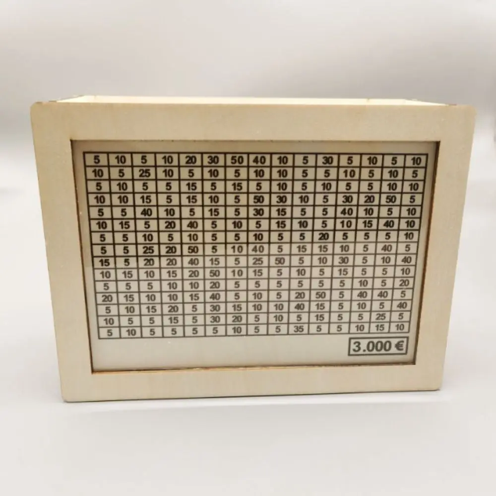 Handcrafted Wooden Money Box with Savings Goal Counter