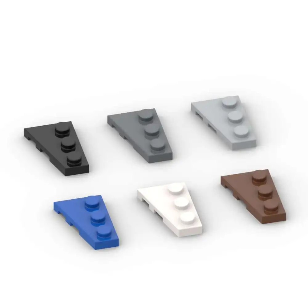 MOC 10PCS 43722 웨지 3x2 오른쪽 빌딩 블록 플레이트 보드 벽돌 입자 ..
